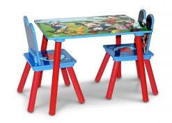 Delta Children Mickey Mouse 4-Piece Playroom Solution – Set Includes Table And 2 Chairs And 6-Bin Toy Organizer Table & Chair Sets