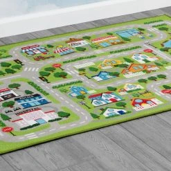Delta Children Large Road Map Activity Rug For Girls And Boys - 54-inch L X 39-inch W