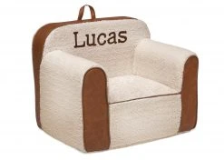Delta Children Personalization Personalized Cozee Sherpa And Faux Leather Chair For Kids