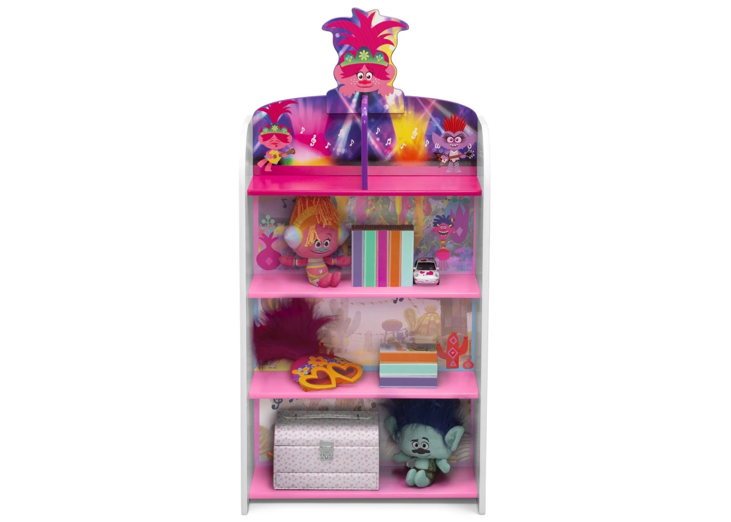 Delta Children Trolls World Tour Wooden Playhouse 4-Shelf Bookcase For Kids 5 Delta Children Trolls World Tour Wooden Playhouse 4-Shelf Bookcase For Kids