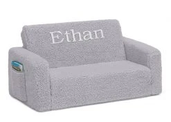 Delta Children Personalization Personalized Cozee Flip-Out Sherpa 2-in-1 Convertible Sofa To Lounger For Kids