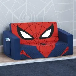 Delta Children Play Couches Spider-Man Cozee Flip-Out Sofa - 2-in-1 Convertible Sofa To Lounger For Kids