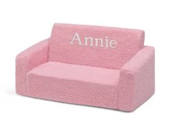 Delta Children Personalization Personalized Cozee Flip-Out Sherpa 2-in-1 Convertible Sofa To Lounger For Kids