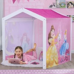 Delta Children Princess Indoor Playhouse With Fabric Tent For Boys And Girls
