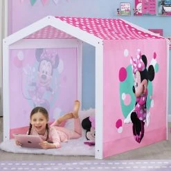 Delta Children Minnie Mouse Indoor Playhouse With Fabric Tent For Boys And Girls