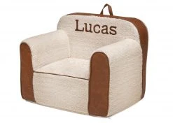 Delta Children Personalization Personalized Cozee Sherpa And Faux Leather Chair For Kids