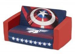 Delta Children Play Couches Avengers Cozee Flip-Out Sofa - 2-in-1 Convertible Sofa To Lounger For Kids