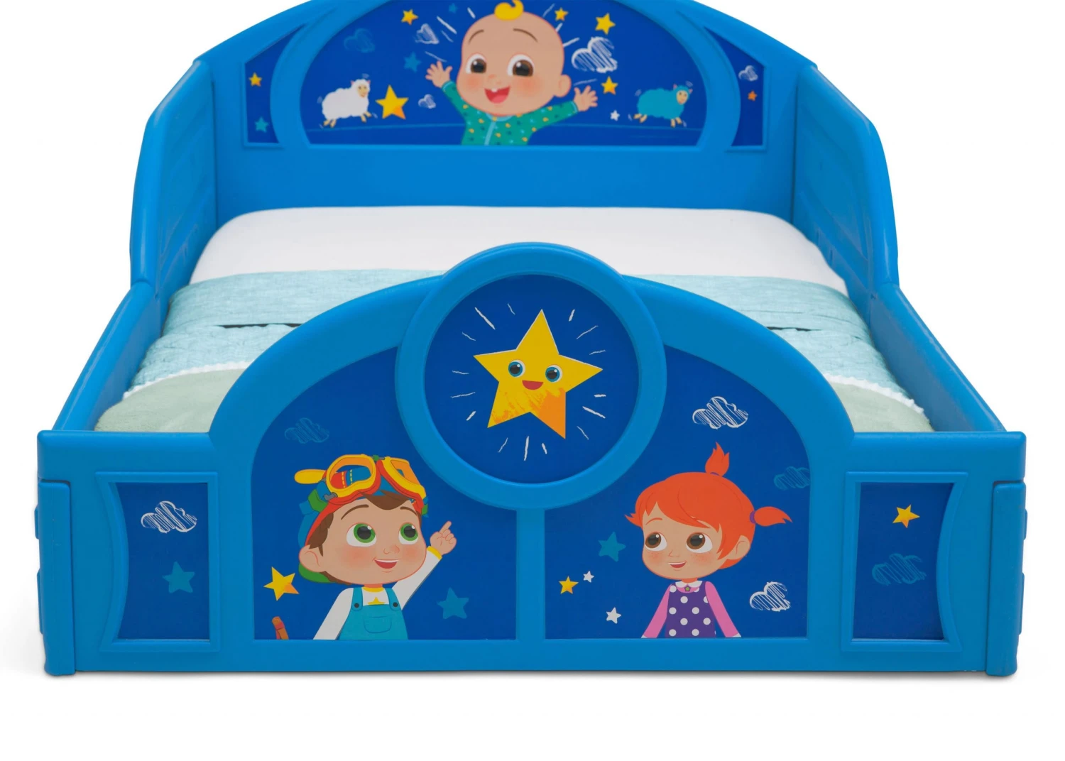 Delta Children CoComelon Sleep And Play Toddler Bed With Built-In Guardrails 5 Delta Children CoComelon Sleep And Play Toddler Bed With Built-In Guardrails