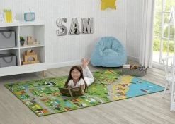 Delta Children Rugs Extra Large Road Map Activity Rug For Girls And Boys - 78-inch L X 54-inch W