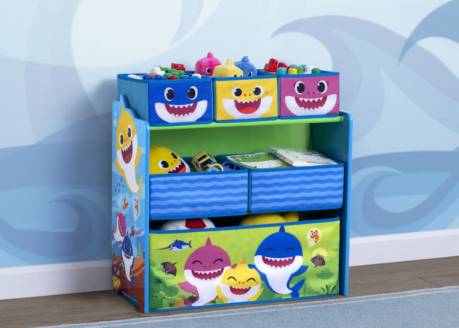Delta Children Baby Shark Design & Store 6 Bin Toy Storage Organizer 4 Delta Children Baby Shark Design & Store 6 Bin Toy Storage Organizer