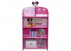 Delta Children Minnie Mouse Wooden Playhouse 4-Shelf Bookcase For Kids Storage