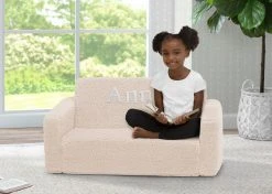 Delta Children Personalization Personalized Cozee Flip-Out Sherpa 2-in-1 Convertible Sofa To Lounger For Kids