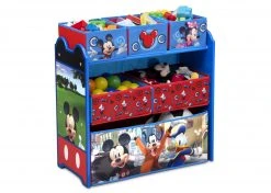Delta Children Mickey Mouse 4-Piece Playroom Solution – Set Includes Table And 2 Chairs And 6-Bin Toy Organizer Table & Chair Sets