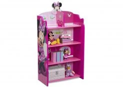 Delta Children Minnie Mouse Wooden Playhouse 4-Shelf Bookcase For Kids Storage