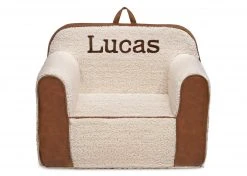 Delta Children Personalization Personalized Cozee Sherpa And Faux Leather Chair For Kids