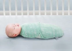 Delta Children Little Lambs Adjustable Swaddle Wrap - Size Large, Fits Babies 3-6 Months/14-18 Lbs.