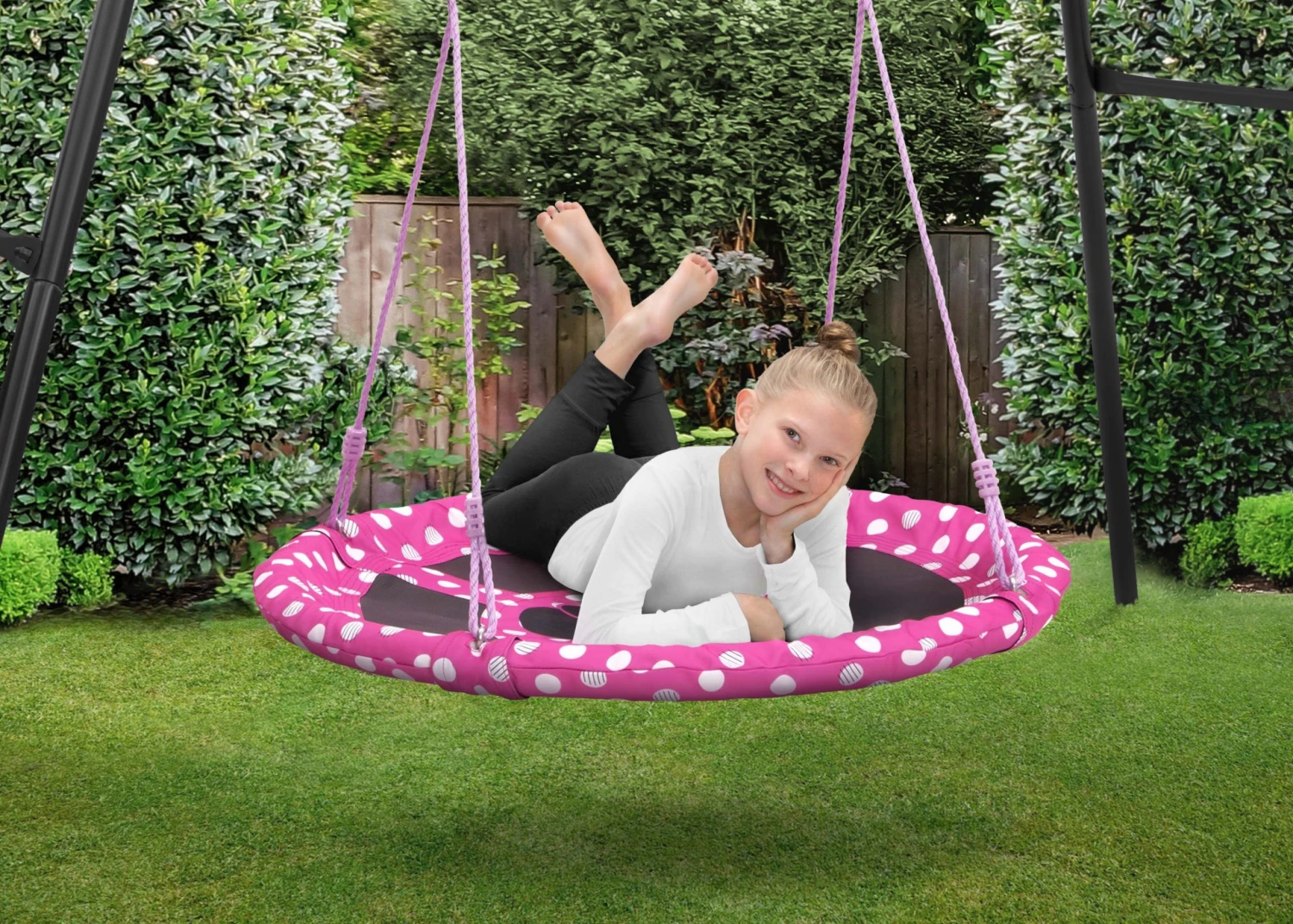 Delta Children Minnie Mouse 40-Inch Saucer Swing For Kids 3 Delta Children Minnie Mouse 40-Inch Saucer Swing For Kids