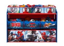 Delta Children Storage Spider-Man Deluxe 9 Bin Design And Store Toy Organizer
