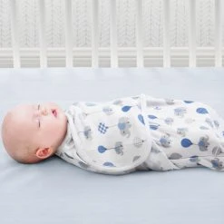 Delta Children Little Lambs Adjustable Swaddle Wrap - Size Extra Small, Fits Babies 0-3 Months/4-7 Lbs., 3-Pack