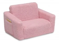 Delta Children Kids’ Chairs Cozee Flip-Out Sherpa 2-in-1 Convertible Chair To Lounger For Kids