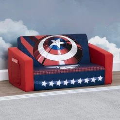 Delta Children Play Couches Avengers Cozee Flip-Out Sofa - 2-in-1 Convertible Sofa To Lounger For Kids