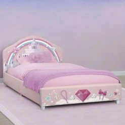 Delta Children Twin Beds & Headboards Princess Upholstered Twin Bed