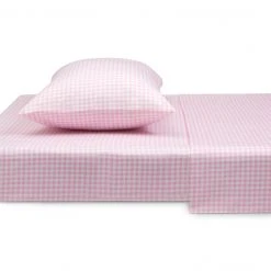 Delta Children Pink Gingham 3-Piece Twin Sheet Set
