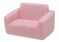 Delta Children Kids’ Chairs Cozee Flip-Out Sherpa 2-in-1 Convertible Chair To Lounger For Kids