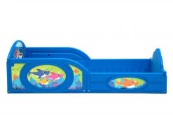 Delta Children Baby Shark Plastic Sleep And Play Toddler Bed With Attached Guardrails
