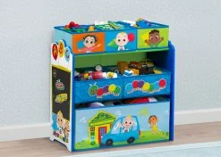 Delta Children Storage CoComelon 6 Bin Design And Store Toy Organizer