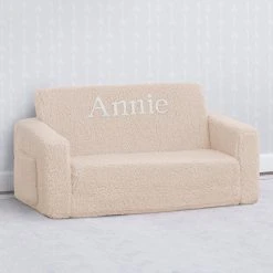 Delta Children Personalization Personalized Cozee Flip-Out Sherpa 2-in-1 Convertible Sofa To Lounger For Kids
