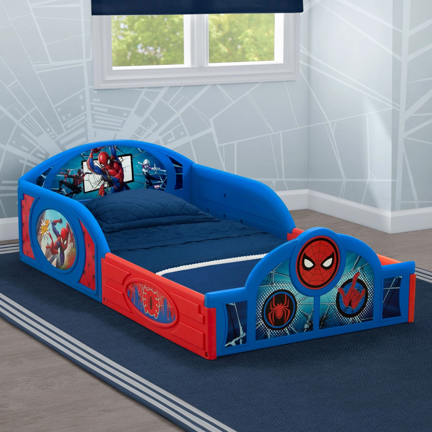 Delta Children Spider-Man Sleep And Play Toddler Bed With Built-In Guardrails Toddler Beds 7 Delta Children Spider-Man Sleep And Play Toddler Bed With Built-In Guardrails Toddler Beds