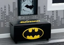 Delta Children Batman Upholstered Storage Bench For Kids Gifts