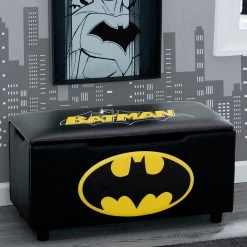Delta Children Batman Upholstered Storage Bench For Kids Gifts