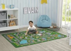 Delta Children Rugs Extra Large Road Map Activity Rug For Girls And Boys - 78-inch L X 54-inch W