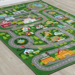 Delta Children Rugs Extra Large Road Map Activity Rug For Girls And Boys - 78-inch L X 54-inch W