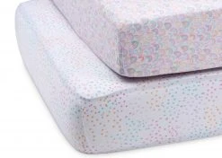 Delta Children What's New Rainbow Confetti Fitted Crib Sheets - 2 Pack