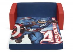 Delta Children Play Couches Avengers Cozee Flip-Out Sofa - 2-in-1 Convertible Sofa To Lounger For Kids