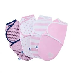 Delta Children Little Lambs Adjustable Swaddle Wrap - Size Extra Small, Fits Babies 0-3 Months/4-7 Lbs., 4-Pack