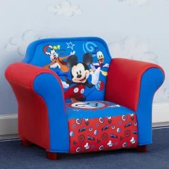 Delta Children Mickey Mouse Kids Upholstered Chair With Sculpted Plastic Frame