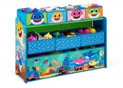 Delta Children Baby Shark Deluxe 9 Bin Design And Store Toy Organizer Storage