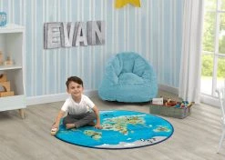 Delta Children World Map Round Area Rug For Kids, 39-Inch Rugs