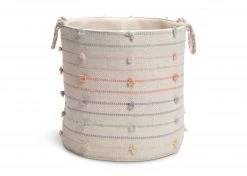 Delta Children Pastel Pom-Pom Handwoven Basket Décor & Accessories